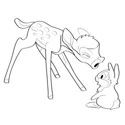 Bambi Shouting On Thumper Free Coloring Page for Kids