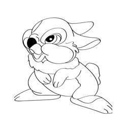 Cute Thumper Free Coloring Page for Kids