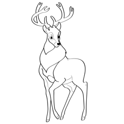 Young Bambi Free Coloring Page for Kids
