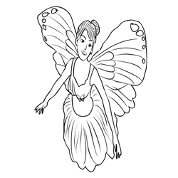 Barbie Thumbelina 2 Free Coloring Page for Kids