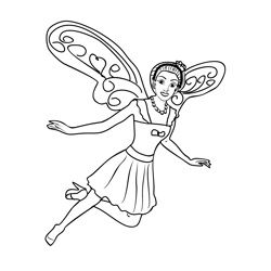 Barbie Thumbelina 3 Free Coloring Page for Kids