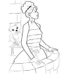 Annika And Shiver Standing In Balcony Free Coloring Page for Kids