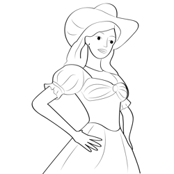 Beautifull Barbie Free Coloring Page for Kids