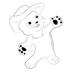 Miette With Hat Free Coloring Page for Kids