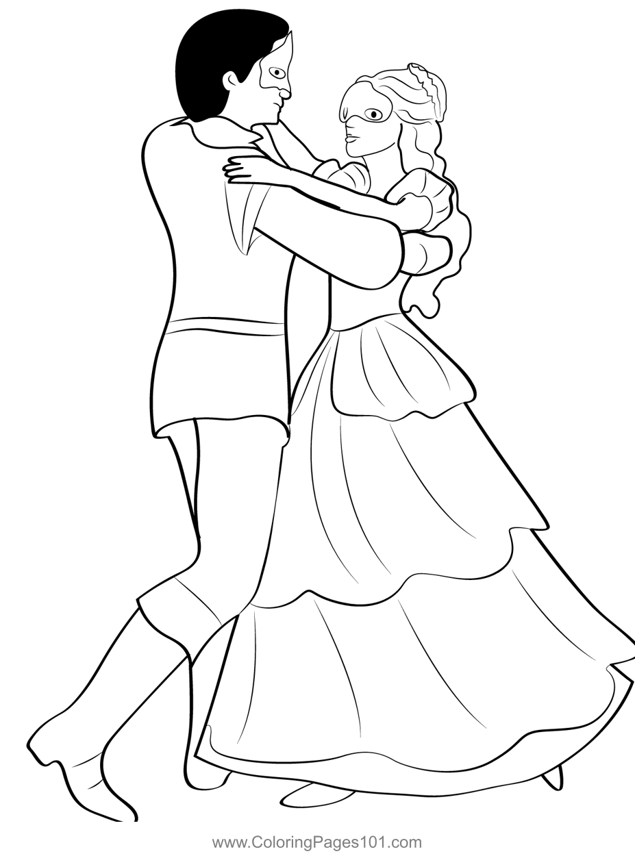 Princess And Prince Dancing Coloring Page for Kids - Free Barbie and