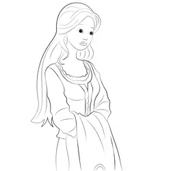 Sad Barbie Free Coloring Page for Kids