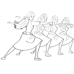 Three Musketeers Barbie Free Coloring Page for Kids