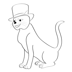 Cat With Hat Free Coloring Page for Kids