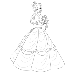Beautifull Princess Free Coloring Page for Kids