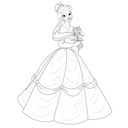 Beautifull Princess Free Coloring Page for Kids