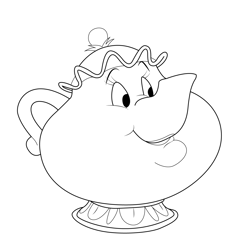 Cutiest Mrs.potts Free Coloring Page for Kids