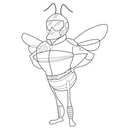 Bee Standing In Attitude Free Coloring Page for Kids