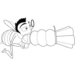 Flying Bee Free Coloring Page for Kids