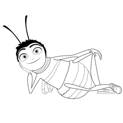 Relaxing Barry B. Benson Bee Free Coloring Page for Kids
