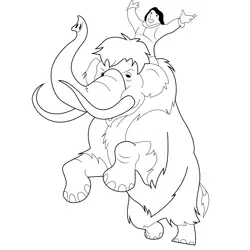 Man Enjoying And Sitting On Elephant Free Coloring Page for Kids