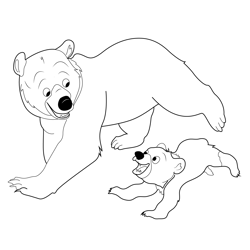 Running Bears Free Coloring Page for Kids