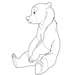 Sitting Bear Free Coloring Page for Kids