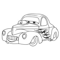 Cars Disney 2 Free Coloring Page for Kids