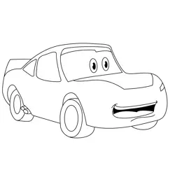 Ferrari Cartoon Car Free Coloring Page for Kids
