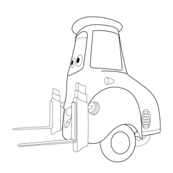 Guido Cartoon Car Free Coloring Page for Kids