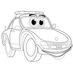 Police Car Free Coloring Page for Kids