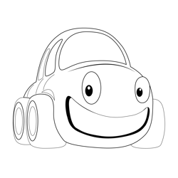 Smiling Car Free Coloring Page for Kids