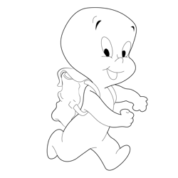 Casper Going To School Free Coloring Page for Kids