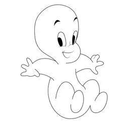 Casper Jumping Free Coloring Page for Kids