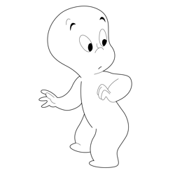 Casper Looking Back Free Coloring Page for Kids