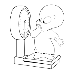 Casper Stand On Weight Measurement Free Coloring Page for Kids