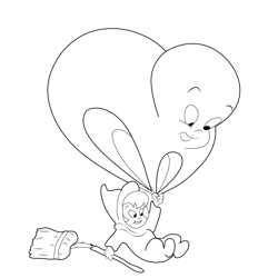 Casper With Wendy Free Coloring Page for Kids