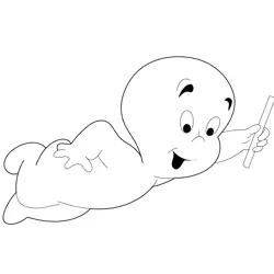 Cute Casper Free Coloring Page for Kids