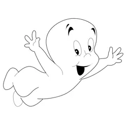 Fly Casper Free Coloring Page for Kids