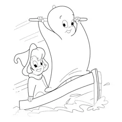 Helping Casper Free Coloring Page for Kids