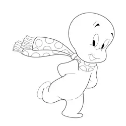 Running Casper Free Coloring Page for Kids