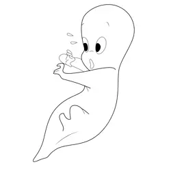 Shocking Casper Free Coloring Page for Kids
