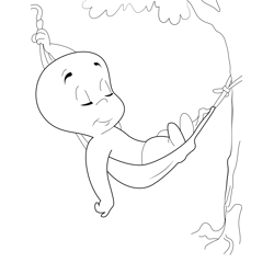 Sleeping Casper Free Coloring Page for Kids