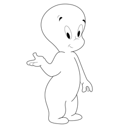 Standing Casper Free Coloring Page for Kids