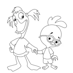 Chicken Little And His Best Friend Free Coloring Page for Kids