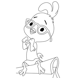 Chicken Little Looking Up Free Coloring Page for Kids