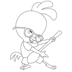 Dancing Chicken Little Free Coloring Page for Kids