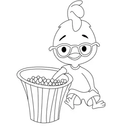 Eating Chicken Little Free Coloring Page for Kids