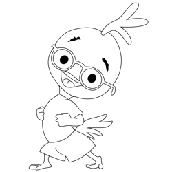 Running Chicken Little Free Coloring Page for Kids