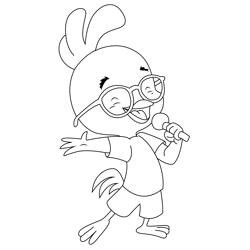 Singing Chicken Little Free Coloring Page for Kids