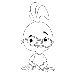 Sitting Chicken Little Free Coloring Page for Kids