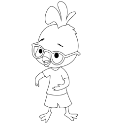 Standing Chicken Little Free Coloring Page for Kids