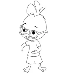Standing Chicken Little Free Coloring Page for Kids