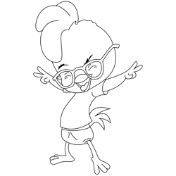 Standing In Style Chicken Little Free Coloring Page for Kids