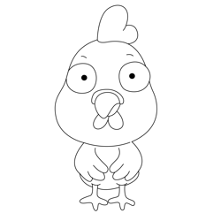 Staring Chicken Free Coloring Page for Kids