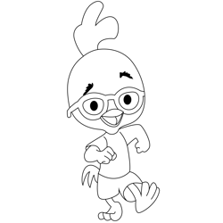 Walking Little Chicken Free Coloring Page for Kids